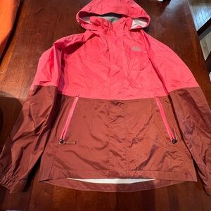 Pink and Brown REÍ Hooded Rain Jacket